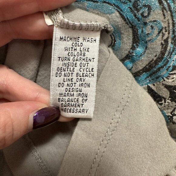 Self Esteem Y2K Long Sleeve Tattoo Gray Edgy Top in size Large - Picture 7 of 7